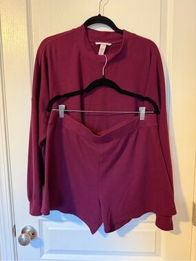 Victoria's Secret Plum Ribbed Lounge Set